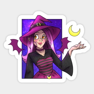 Crescent Moon Witch Sticker